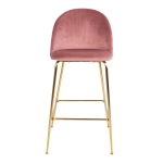 House Nordic Barstoel Lausanne Velvet Roze Brass