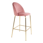 House Nordic Barstoel Lausanne Velvet Roze Brass