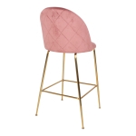 House Nordic Barstoel Lausanne Velvet Roze Brass