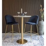 House Nordic Barstoel Lausanne Velvet Blauw Brass