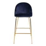 House Nordic Barstoel Lausanne Velvet Blauw Brass