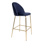 House Nordic Barstoel Lausanne Velvet Blauw Brass