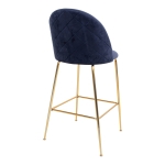 House Nordic Barstoel Lausanne Velvet Blauw Brass