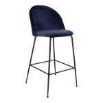 House Nordic Barstoel Lausanne Velvet Blauw/Zwart