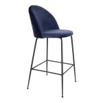 House Nordic Barstoel Lausanne Velvet Blauw/Zwart