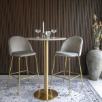 House Nordic Barstoel Lausanne Velvet Grijs Brass