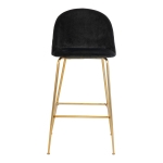 House Nordic Barstoel Lausanne Velvet Zwart Brass