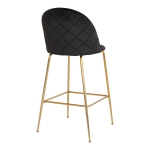 House Nordic Barstoel Lausanne Velvet Zwart Brass