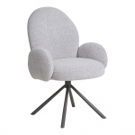 House Nordic Eetkamerstoel Lana Swivel Bouclé Zand