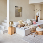 Urban Nature Culture Poef Rattan And Sherpa Naturel