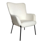 House Nordic Fauteuil Glasgow Bouclé Wit