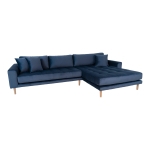 House Nordic Lounge Bank Lido Rechts Donkerblauw Velvet