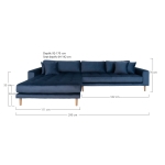 House Nordic Lounge Bank Lido Links Donkerblauw Velvet