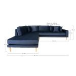 House Nordic Hoekbank Lido Met Open Einde Links Velvet Blauw