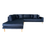 House Nordic Hoekbank Lido Met Open Einde Links Velvet Blauw