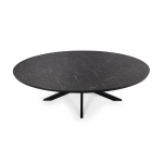 Stalux Eettafel Mees Ovaal Marmerlook Zwart 180cm