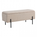 House Nordic Bankje Watford Bouclé met Opslag Beige 95x36,5x46cm