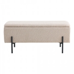 House Nordic Bankje Watford Bouclé met Opslag Beige 95x36,5x46cm