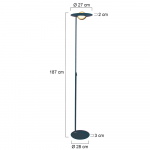 Steinhauer Zenith Vloerlamp Zwart 187cm