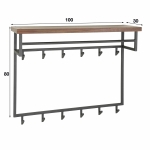 Kapstok Daytona 12 Haken Hoedenplank Natural - Giga Meubel