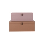 House Doctor Opberg Box Metal Beige/Roze