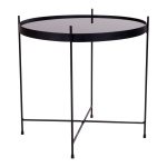 House Nordic Salontafel Venezia  Zwart met Glas Ø48cm