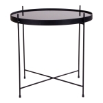 House Nordic Salontafel Venezia  Zwart met Glas Ø48cm