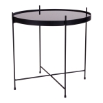 House Nordic Salontafel Venezia  Zwart met Glas Ø48cm