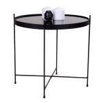 House Nordic Salontafel Venezia  Zwart met Glas Ø48cm