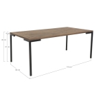 House Nordic Salontafel Lugano Smoked Eikenhout 110cm