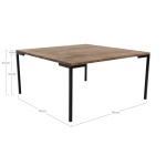 House Nordic Salontafel Lugano Smoked Eikenhout 90cm