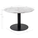 House Nordic Salontafel Bolzano Marmerlook Wit/Zwart Ø70cm