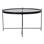 House Nordic Salontafel Venezia Zwart Glas/Staal Ø70cm