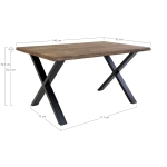 House Nordic Eetkamertafel Toulon Smoked Eikenhout 140cm