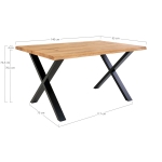 House Nordic Eetkamertafel Toulon Geolied Eikenhout 140cm