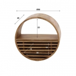 Wandschap Tweak Mangohout Zand 1 Lade Ø50cm - Giga Meubel
