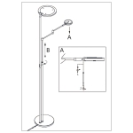 Steinhauer Turound Vloerlamp Staal 2-lichts 187cm