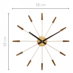 NeXtime Wandklok Plug Inn Walnoot/Goud Ø58cm