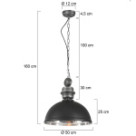 Mexlite Hanglamp Gaeve Zwart/Chrome Ø50cm