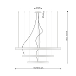 Kroonluchter Rio 3 Goud 4000K Ø110cm - Giga Meubel