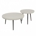 Salontafel Flat Stone Rond Marmer Composiet Set van 2 - Giga Meubel