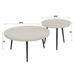 Salontafel Flat Stone Rond Marmer Composiet Set van 2 - Giga Meubel