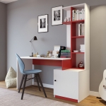 Bureau Canas Melamine Wit Rood