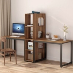 Bureau Buyuk Melamine Walnoot met Kolom 240cm