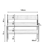 Bureau Demir Wit 140cm