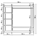 Kledingkast Ozgu Melamine Wit