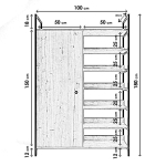 Kledingkast Ruzgar Melamine Eiken