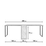 Bureau London Walnoot 240cm