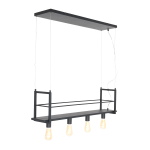 Mexlite Hanglamp Buckley met plateau 4-Lichts Zwart