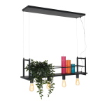 Mexlite Hanglamp Buckley met plateau 4-Lichts Zwart